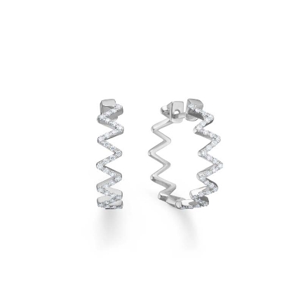 Billede af Mads Z "Vianna" øreringe sølv m. hvid topas