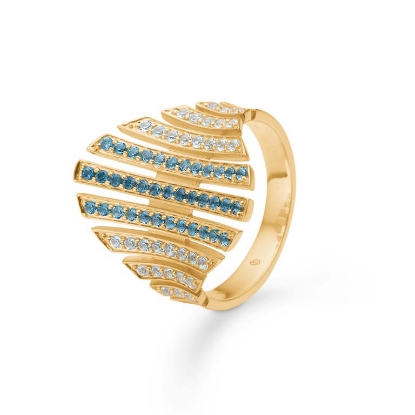 Billede af Mads Z "Skylight" ring 14 kt. guld m. topas (str. 50-60)