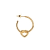 Billede af Jane Kønig Tied Heart Hoop ørering forgyldt sølv (1 stk.)