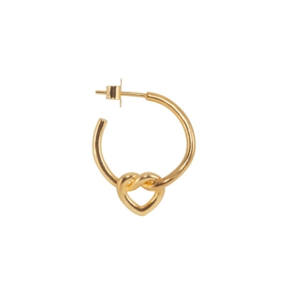 Billede af Jane Kønig Tied Heart Hoop ørering forgyldt sølv (1 stk.)