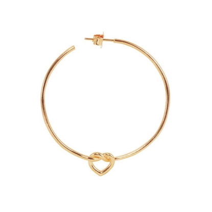 Billede af Jane Kønig Big Tied Heart Hoop ørering forgyldt sølv (1 stk.)