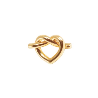 Billede af Jane Kønig Big Tied Heart Stud ørering forgyldt sølv (1 stk.)