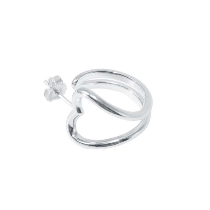 Billede af Jane Kønig Open Heart Hoop ørering sølv (1 stk.)