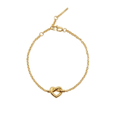 Billede af Jane Kønig Tied Heart armbånd forgyldt sølv (16-18 cm)