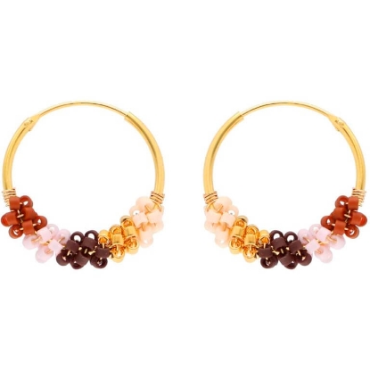 Billede af Nuni Copenhagen Sanne Cappuccino øreringe forgyldt sølv m. perler