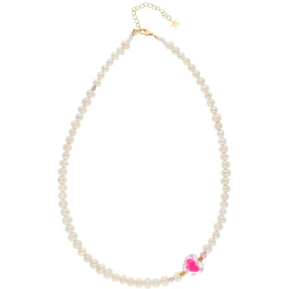 Billede af Nuni Copenhagen Rosalia halskæde forgyldt sølv m. perler (40+5 cm)