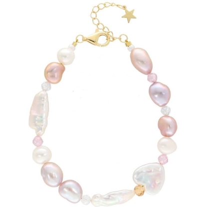 Billede af Nuni Copenhagen Nadine armbånd forgyldt sølv m. perler (16+3 cm)