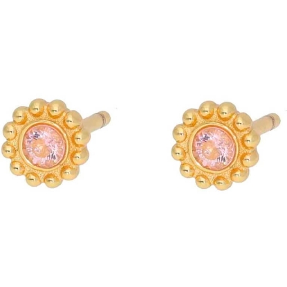 Billede af Nuni Copenhagen Ramona Pink øreringe forgyldt sølv m. cz