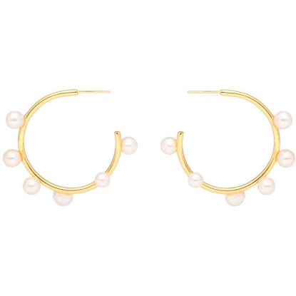 Billede af Nuni Copenhagen Fiona Pearl øreringe forgyldt sølv m. perler