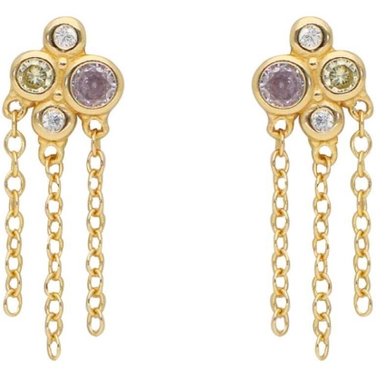 Billede af Nuni Copenhagen Rosalina øreringe forgyldt sølv m. cz