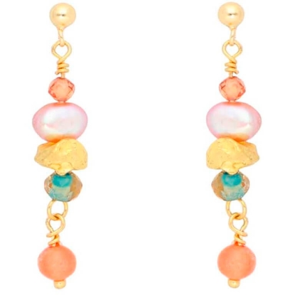 Billede af Nuni Copenhagen Cecilie Candy øreringe forgyldt sølv m. perler