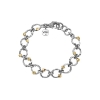 Billede af By Birdie Orion Tiny Polished armbånd sølv m. 14 kt. guld (18-19,5 cm)