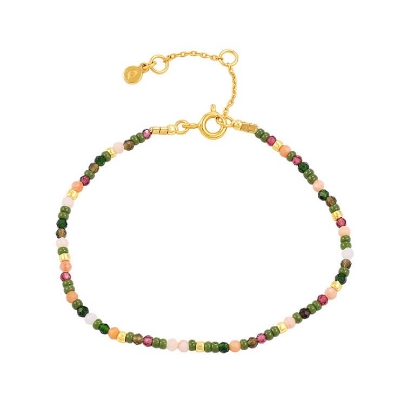 Billede af Hultquist Skadi armbånd forgyldt sølv m. miyukiperler (16+3 cm)