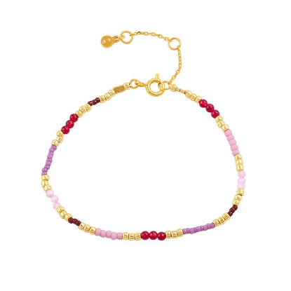 Billede af Hultquist Runa armbånd forgyldt sølv m. miyukiperler (16+3 cm)