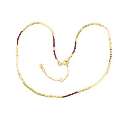 Billede af Hultquist Lykke halskæde forgyldt sølv m. perler (38+5 cm)