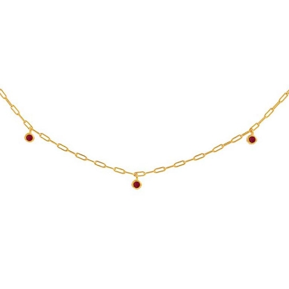 Billede af Hultquist Amber halskæde forgyldt sølv m. cz (40+5 cm)