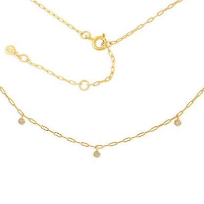 Billede af Hultquist Amber White halskæde forgyldt sølv m. cz (40+5 cm)