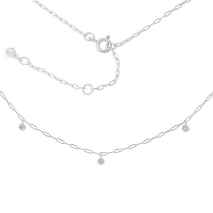 Billede af Hultquist Amber White halskæde sølv m. cz (40+5 cm)