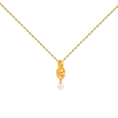 Billede af Hultquist Tiril halskæde forgyldt sølv m. fvp + cz (38+5 cm)