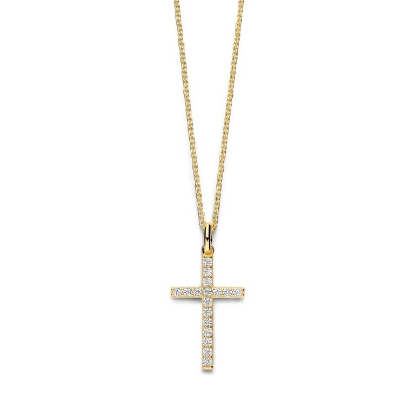 Billede af Spirit Icons Divine CZ (L) halskæde forgyldt sølv m. cz (42-45 cm)