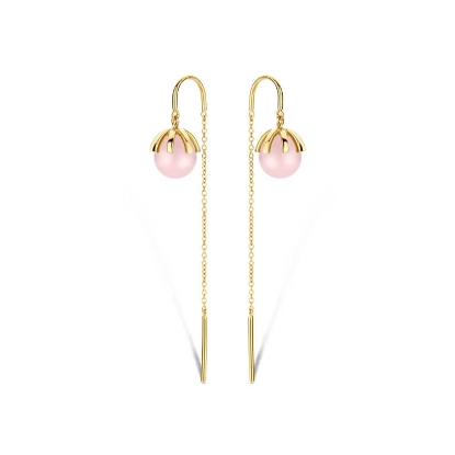 Billede af Spirit Icons Emily Pink øreringe forgyldt sølv m. lyserød cz