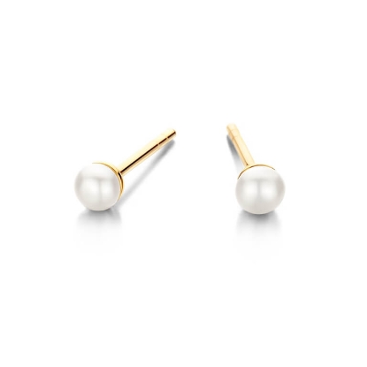 Billede af Spirit Icons Figaro Pearl Stud (4mm) øreringe forgyldt sølv m. perle