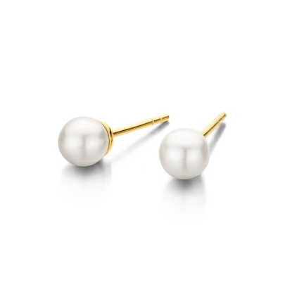Billede af Spirit Icons Figaro Pearl Stud (6mm) øreringe forgyldt sølv m. perle