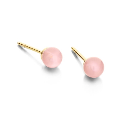 Billede af Spirit Icons Figaro Pink Stud (5mm) øreringe forgyldt sølv m. lyserød cz