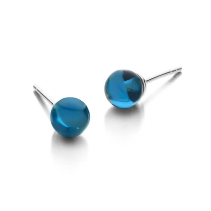 Billede af Spirit Icons Figaro Blue Stud (6mm) øreringe sølv m. blå cz