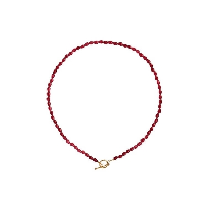 Billede af STINE A Love Drop - Burgundy halskæde forgyldt sølv m. rød agat (45 cm)