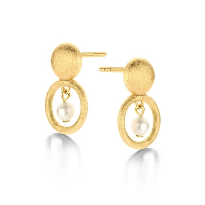 Billede af Spirit Icons Annika Pearl Stud øreringe forgyldt sølv m. perler