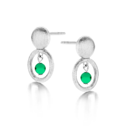 Billede af Spirit Icons Annika Green Stud øreringe sølv m. grøn cz