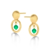 Billede af Spirit Icons Annika Green Stud øreringe forgyldt sølv m. grøn cz