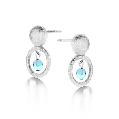 Billede af Spirit Icons Annika Blue Stud øreringe sølv m. grøn cz