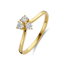 Billede af Spirit Icons Juliet Large ring 14 karat guld m. 0,27 ct. brillanter (str. 60)