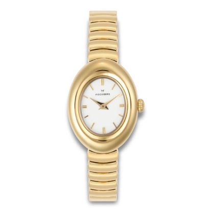 Billede af Mockberg Belle Oval Gold dameur stål gulddoublé 23mm 3bar