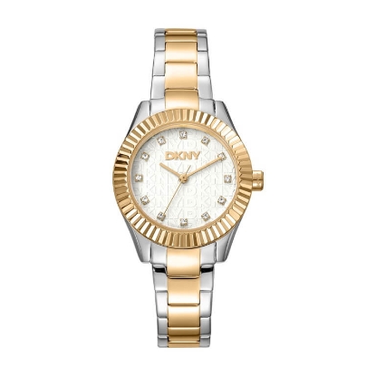Billede af DKNY Chambers Glitz dameur stål gulddoublé 5bar 30mm