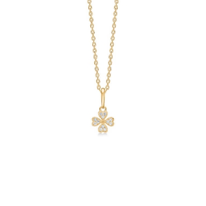 Billede af Mads Z "Petite Clover" vedhæng 8 kt. guld m. cz (eksl. kæde)