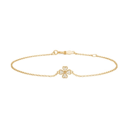 Billede af Mads Z "Petite Clover" armbånd 8 kt. guld m. cz (16+2 cm) 
