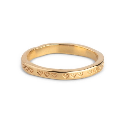 Billede af ENAMEL Copenhagen Heart ring forgyldt sølv (str. 52-59)
