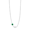 Billede af Spirit Icons Lucky Green halskæde sølv m. cz (42-45 cm)