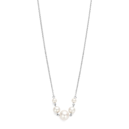 Billede af Spirit Icons Confetti Pearl halskæde sølv m. fvp (42-45 cm)