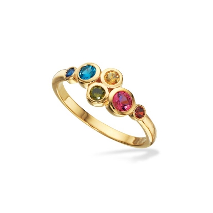 Billede af SoHo ring rainbow cubic zir. sølv fg.