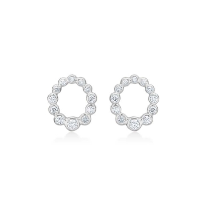 Billede af Mads Z "Auroras Kiss" øreringe sølv m. hvid topas