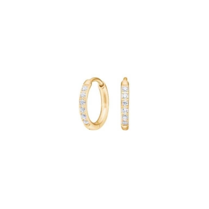 Billede af Pure Titanium creoler forgyldt m. cz (12 mm)