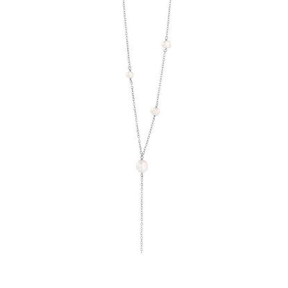 Billede af Susanne Friis Bjørner Y-halskæde sølv m. ferskvandsperler (44-49 cm)