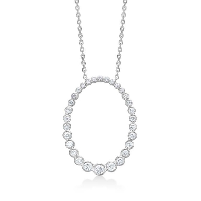 Billede af Mads Z "Aurora's Kiss" halskæde sølv m. hvid topas (40-45 cm)