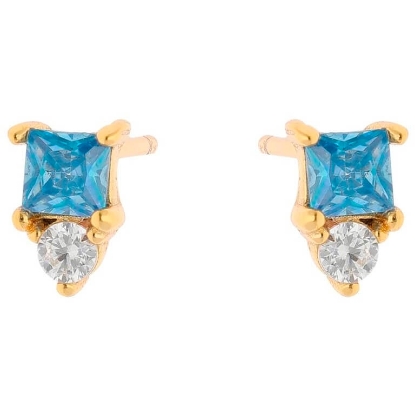 Billede af Nuni Copenhagen Serena Blue øreringe forgyldt sølv m. cz