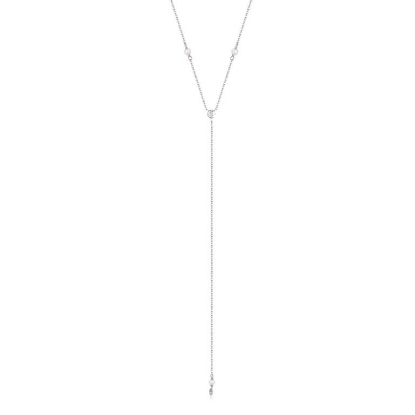 Billede af WiOGA Nicolina halskæde sølv m. perler + cz (45+7cm)