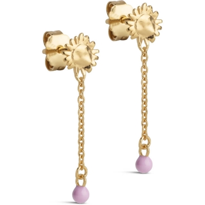 Billede af ENAMEL Copenhagen Sunshine Drop Pink øreringe forgyldt sølv